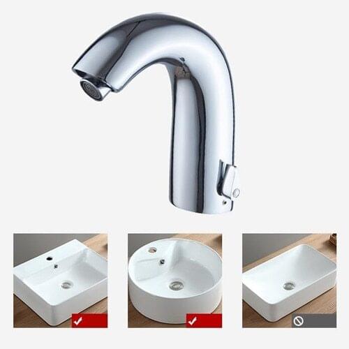 Sink Faucet With Hole Cover Plate Hands Free Chrome Vanity Commercial