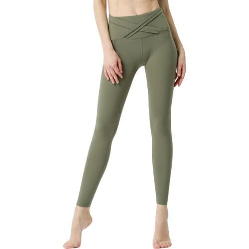 Sport Leggings High Waist Tummy Control Sport Tights Women Nylon Dry Fit Cozy Solid Fitness Leggings Gym Femme Yoga Pants Female