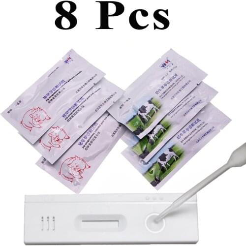 8PCS Pregnancy Test Strip For Pig Cattle Cow Progesterone Colloidal Gold Cassette Livestock Farming Tools Veterinary Supplies