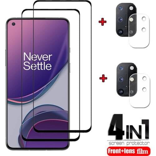 Verre , 1 + 8T Full Cover One plus 8t Tempered Glass For OnePlus 8 T Screen Protector OnePlus8T Camera Glass OnePlus 8T Glass