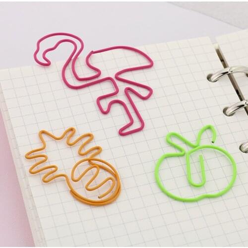 H0095 3PCS/LOT flamingos pineapple apple Shape Paper Clips Funny Kawaii Bookmark Office School Stationery Marking Clips H0095
