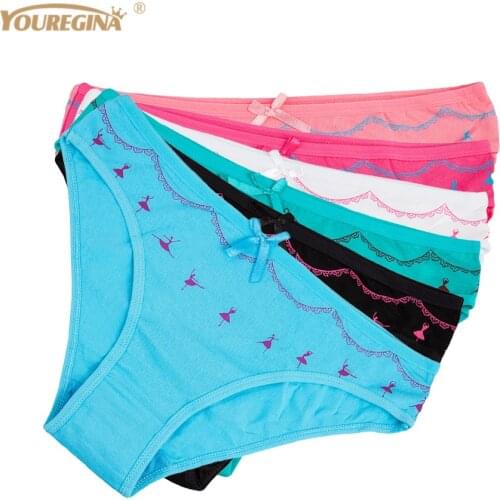 Woman Underwear Women Cotton Low Rise Cute Dancing Girls Printed Ladies Panties Briefs Lingerie for Women 6 pcs/lot