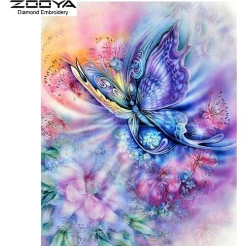 ZOOYA Diamond Embroidery Diamond Painting Dream Purple Butterfly Painting Diamond Painting Cross Stitch Rhinestone Mosaic BJ1548