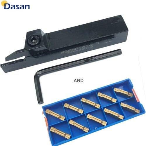 10pcs MGMN150 Insert and 1pc MGEHR2020-1.5 MGEHR1616 MGEHR1212 MGEHR2525 MGEHR1010 External Grooving CNC Lathe Turning Tool Set