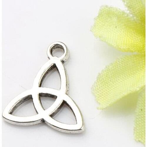 200pcs MIC 14x15.5mm Tibetan Silver Open Knot Triangular Infinity Charms Pendants Jewelry DIY Fit Bracelets Necklace L104