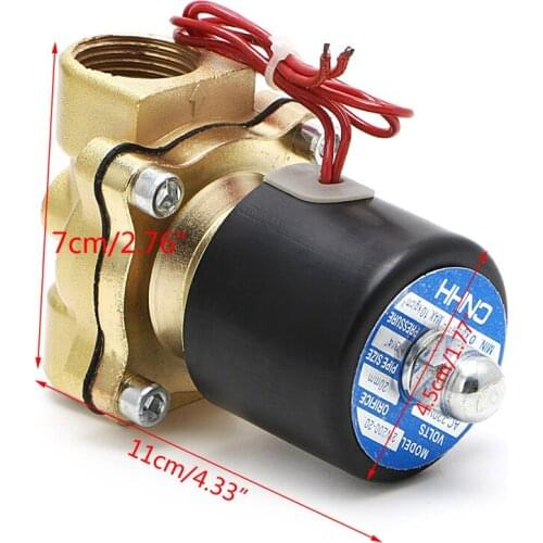 3/4" 220V Electric Solenoid Valve Pneumatic 2 Port Water Oil Air Gas 2W-200-20 Mar28