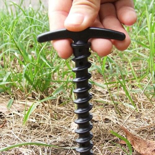 5pcs Durable Screw In Camping Awning Stakes Nail Spiral Tent Pegs Pins