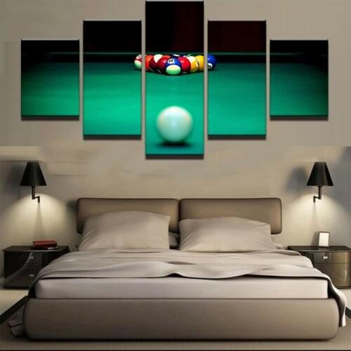5 Piece Nordic Decoration Sports Color Billiards Wall Art Canvas Painting Oil Painting Modern Picture For Living Room Decoration