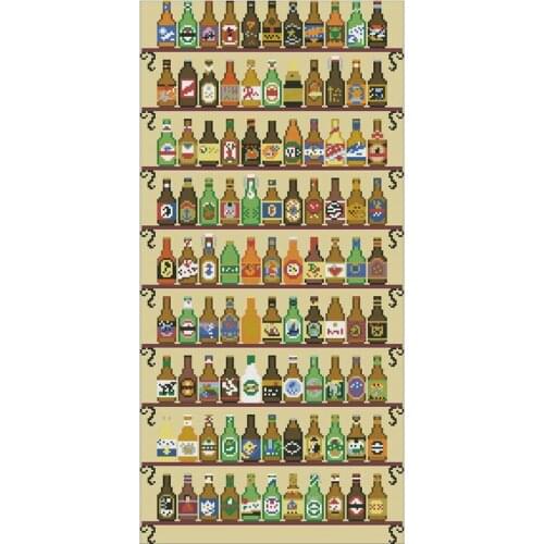 99 beer bottles patterns Counted Cross Stitch 11CT 14CT DIY Chinese Cross Stitch Kits Embroidery Needlework Sets