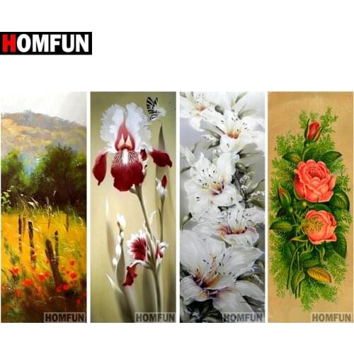 HOMFUN Diamond Painting Cross Stitch "Rose flower" Full Square Round Diy 5d Diamond Embroidery Picture Rhinestone Art Gift
