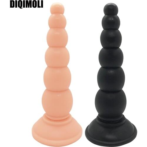 Anal Sex Toy Beaded Anal Dilator Soft Anal Plug with Suction Cup Stimulation of Vagina and Anus Adult Sex Toys for Women and Men