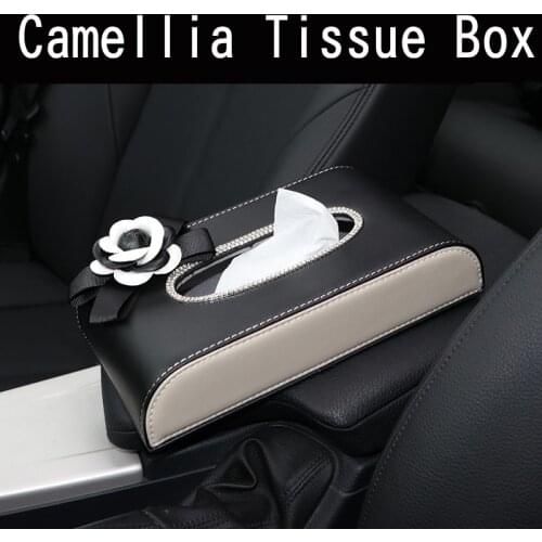 Car Tissue Box Flowers Rose Patchwork Auto Tissue Holder Block-type Tissue Box Car Styling Crystal Swan Diamante Bling Cover
