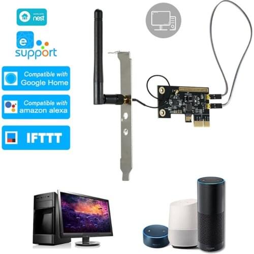 EWeLink WiFi Wireless Smart Switch Relay Module Mini PCI-e Desktop Switch Card Restart Switch Turn On/OFF PC Remote Control