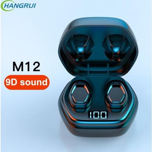 M12 TWS Wireless Headphones Bluetooth 5.0 HD Stereo Earphone Sports Waterproof Headset Touch Control With Microphone Earbuds