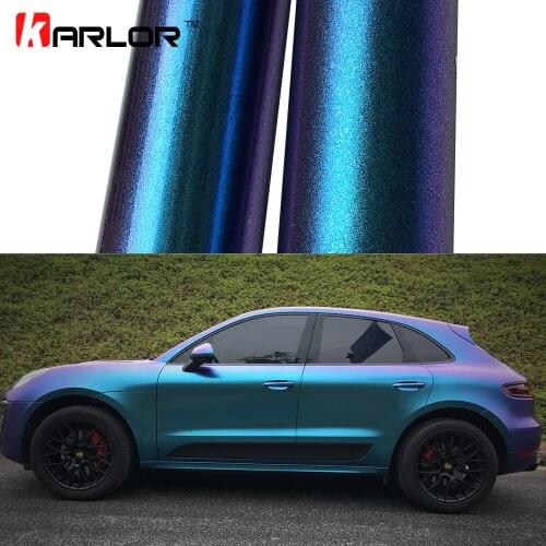 2m/18mX152cm Glossy/Matte Chameleon Pearl Glitter Vinyl Sticker Purple Blue Chameleon Automobiles Car Wrap Diamond Vinyl Film