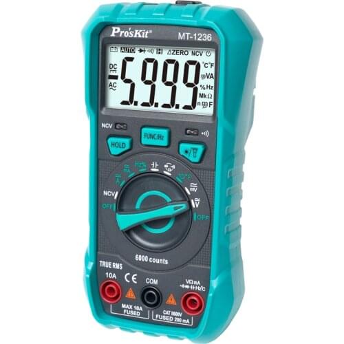 ProsKit MT-1236 3-5/6 True-RMS Digital Multimeter brand new multi-function multimeter For ACA ACV DCA DCV True RMS Measurment