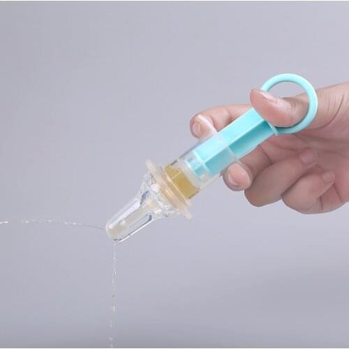 Childrens anti-smashing syringe medicine feeder baby silicone nipple type water feeder breast milk squeeze type filling device