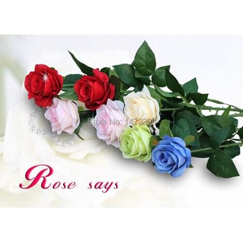 Hot Artificial Silk Flower Rose Wedding Fake Colorful Single Bloom Flower Home Garden Decoration