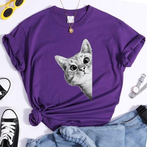 Kawaii Gary Cat Beautiful Print Women Tshirts Hot Sale Soft T Shirts o-neck Comfortable Clothes Regular Sleeve Womens T-shirts