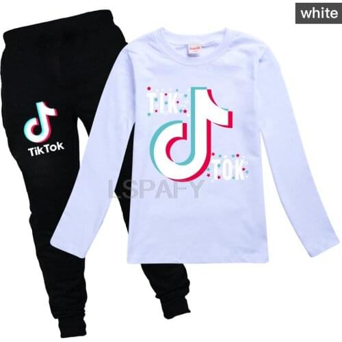 TIK TOK Kids Clothing Set Girls Children Clothes Sets Cartoon Baby Girls Outfits Teenagers Boys Sports 2Pcs Suit