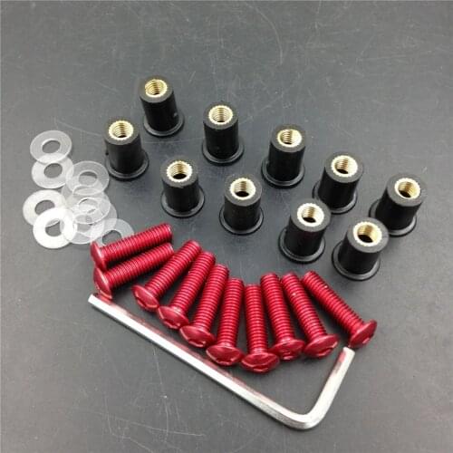 Motorcycle Red Windscreen/Windshield Bolts Nut Screw For Honda For Kawasaki For Yamaha For Suzuki For Ducati For Triumph Daytona