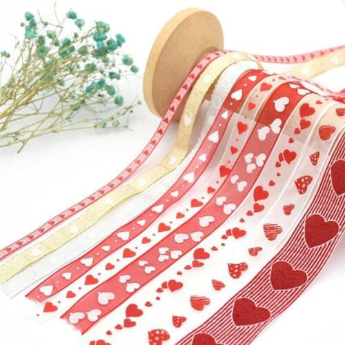 Christmas Printed Love Grosgrain Ribbons Wrapping Rope Decor Supplies Material DIY Xmas Party Wrapping Gift