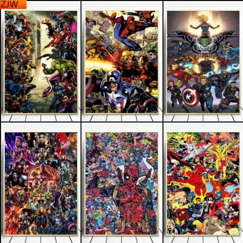 5D DIY Marvel Avengers Captain America Iron Man Anime Full Diamond Square Embroidery Diamond Painting Mosaic Art Decor Disney