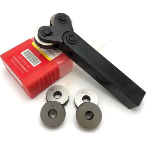 Knurling tool steel double wheel linear pitch knurling set 0.5mm 1mm 2mm embossing wheel 7pcs HSS reticulated knurling knife hob