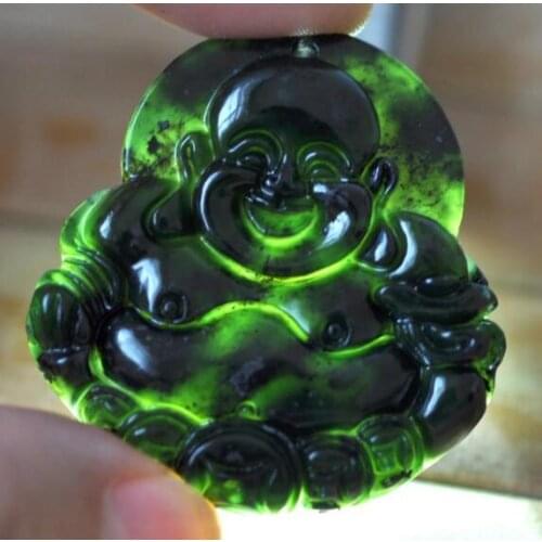 Natural hetian QINGYU Jiang xiang Eighteen Arhats The necklace To ward off bad luck Mens pendant free shipping