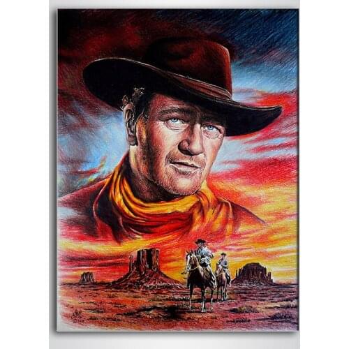 NEW 5D DIY Diamond Painting Cowboy John Wayne Full Square Diamond Embroidery Cross Stitch Rhinestone Mosaic Home Decor