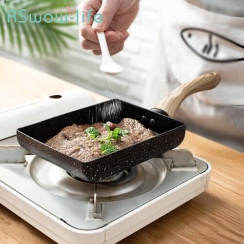 18*13*3.5cm Omelet Pan Fried Egg Pan Multi-function Maifan Stone Non-stick Pan Breakfast Pan Pancake Small Pan For Kitchen Pots