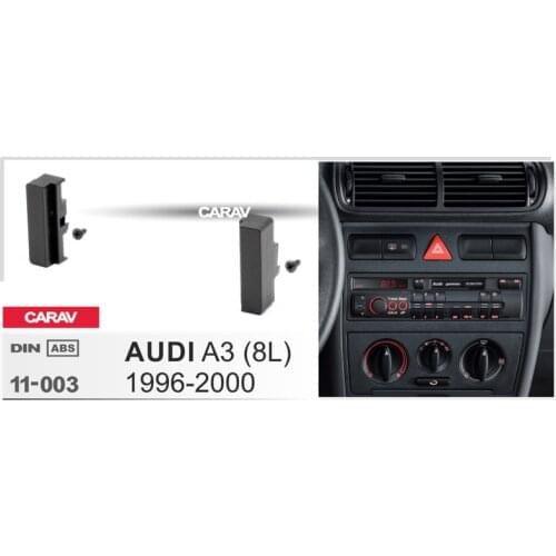 Doble Din Radio Fascia for AUDI A3 (8L) Stereo Audio Panel Mount Installation Dash Kit Adjusting Frame Adapter CARAV 11-003
