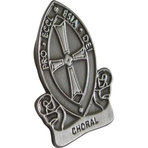 Manufacturer custom antique silver badge 3D carved metal badge