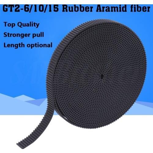 5m/10m//20m/50m/lot GT2-6mm / 10mm open timing belt GT2 belt Rubber Aramid Fiber cut to length for 3D printer wholesale
