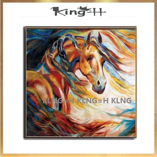 Handpainted Modern Wall Art Abstract Pictures Handsome Horse on Canvas Westland Giftware Oil Paintings for Wall and Home Decor