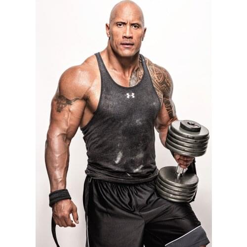 The Rock Dwayne Johnson Muscle Bodybuildin Silk Poster Print Fitness Inspirational Picture for Room Wall Decor 03