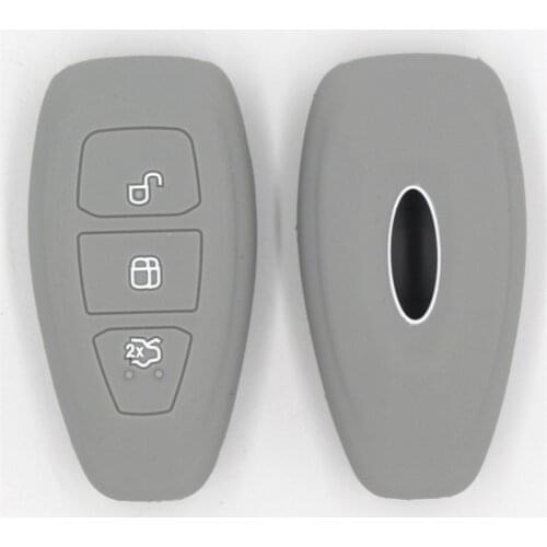 2PC Silicone Car Key Cover Remote Case for Ford Fiesta Focus 2 3 Ecosport Mondeo Figo for Ford 2020 Key Holder Keychains