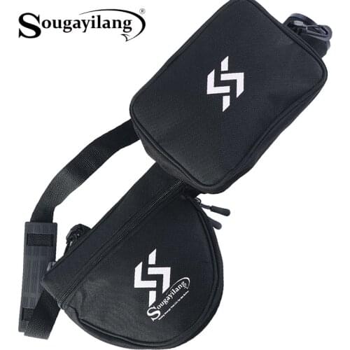 Sougayilang Nylon Fishing Bag Outdoor Multifunctional Fishing Rod Pole Lure Storage Bag Fishing Tackle Storage Pouch 45cm