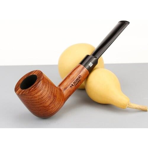 High Quality Straight Smoking Pipe 9mm Filter Rosewood Tobacco Pipe Thin Mouth Wood Pipe Handmade Smoke Pipe Accessory