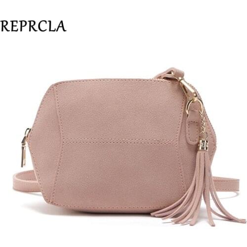REPRCLA Fashion Matte PU Leather Shoulder Bags Candy Color Shell Women Messenger Bags Crossbody Tassel Ladies Bag Handbags