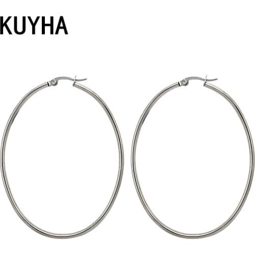 Silver Color Metal Earrings Statement Oral Brincos Simple Style Female Party Simplicity Geometric Jewelry New