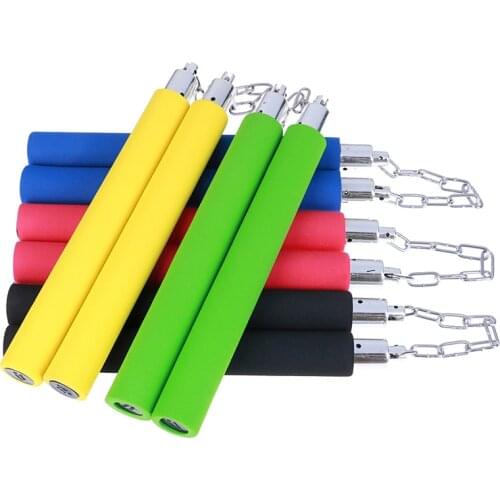 1pc Nunchakus Weapon Foam Metal Chain Safe Sponge Nunchucks for Beginners Chinese Kungfu Martial Arts