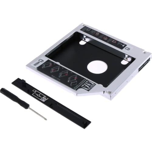 12.7mm Universal Aluminum HDD Caddy 2.5inch SATA HDD SSD Hard Drive Case Caddy Adapter Bay External Optical DVD Bay Adapter Hot
