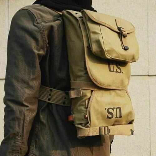 WWII WW2 US ARMY 1942 M 1928 FIELD KNAPSACK BACKPACK & BELT COMBINATION HIGH QUALITY MILITARY WAR REENACTMENTS