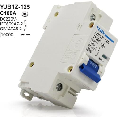 5pcs MCB 1P 100A DC220V DC Circuit breaker For PV Solar system
