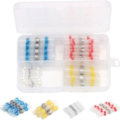 50/100Pcs Solder Seal Wire Connectors Waterproof Electrical Wire Terminals Heat Shrink Butt Connectors