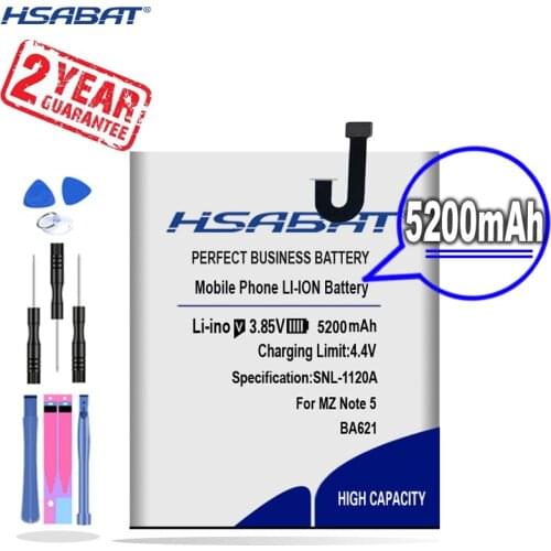 New Arrival [ HSABAT ] 5200mAh BA621 Replacement Battery for Meizu Meilan Note5 M5 Note 5