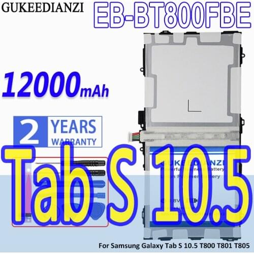 GUKEEDIANZI 9000mAh EB-BT800FBE Battery For Samsung Galaxy Tab S 10.5 T800 T801 T805 Rechargeable Li-ion Tablet PC Batteries