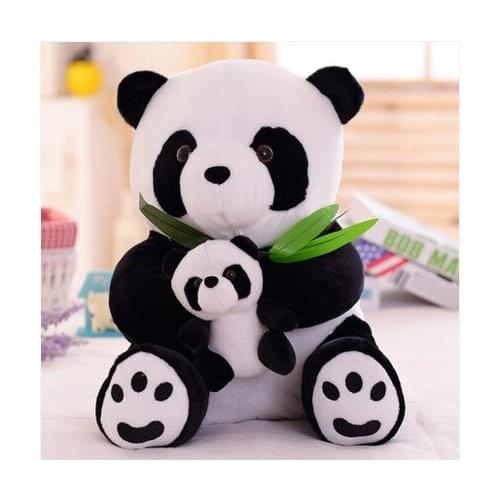 Free shipping 25cm/30cm/40cm/50cm mother and child panda plush toy stuffed home decoration, plush car decoration