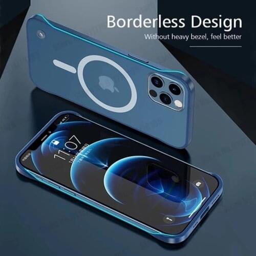 Frameless Wireless Charger Magsafing Magnet Phone Case For iPhone 12 Mini 11 12 Pro Max X XS Max Ultra Thin Magnetic Soft Cover
